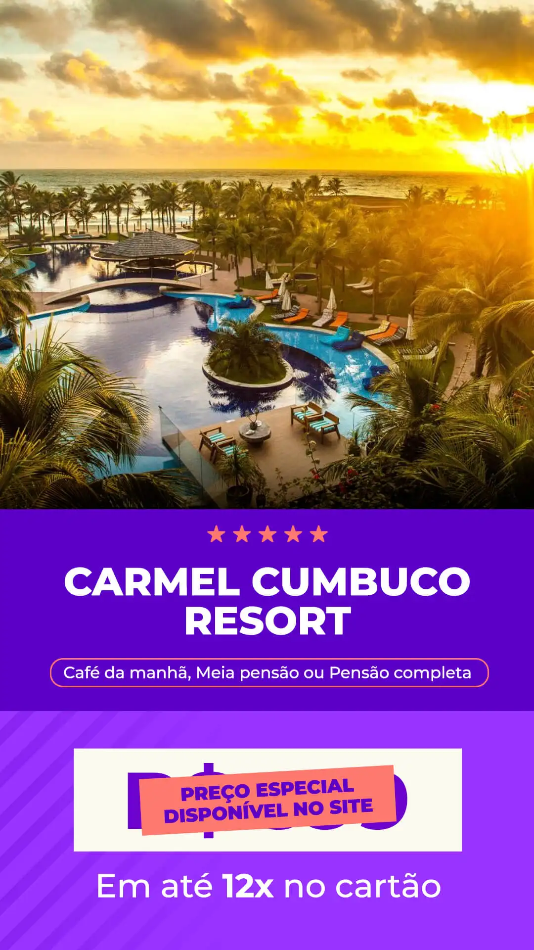 Carmel Cumbuco Resort diárias a partir de R$ 845,00 reais