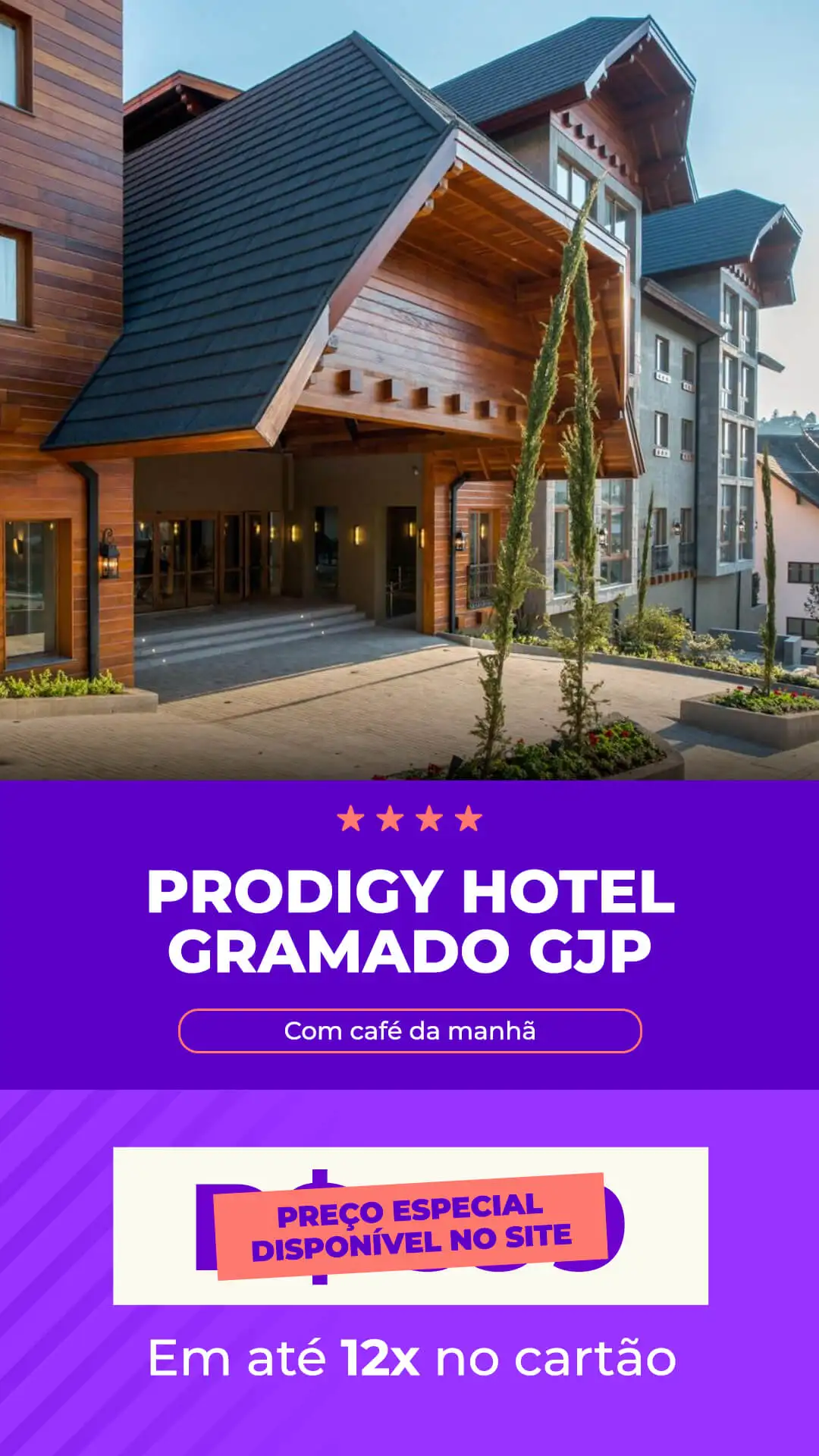 Prodigy Hotel Gramado diárias a partir de R$ 241,00 reais