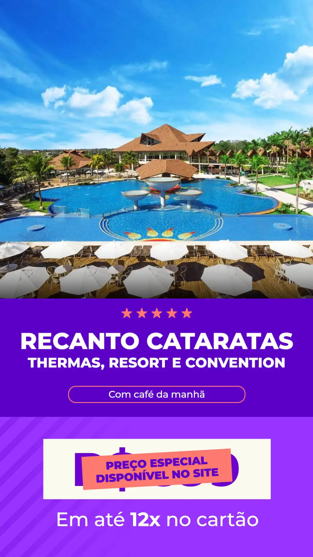 Recanto Cataratas – Thermas, Resort e Convention diárias a partir de R$ 536,00 reais